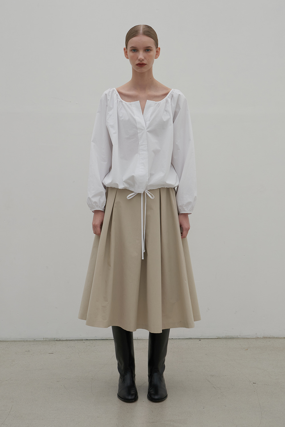 Autumn pleated skirt _ Beige