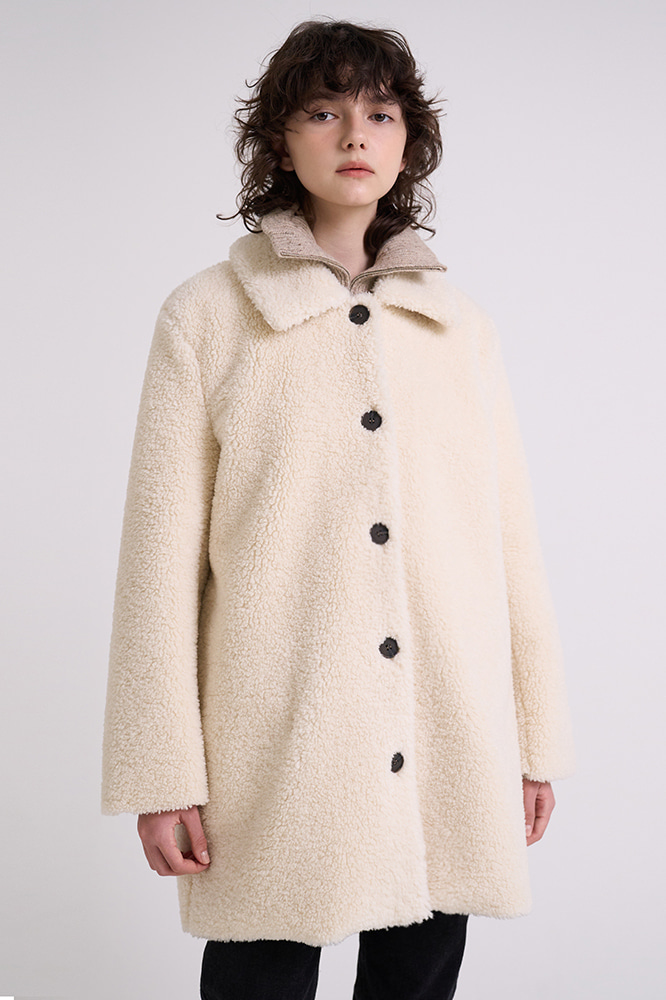 Fur half coat _ Cream