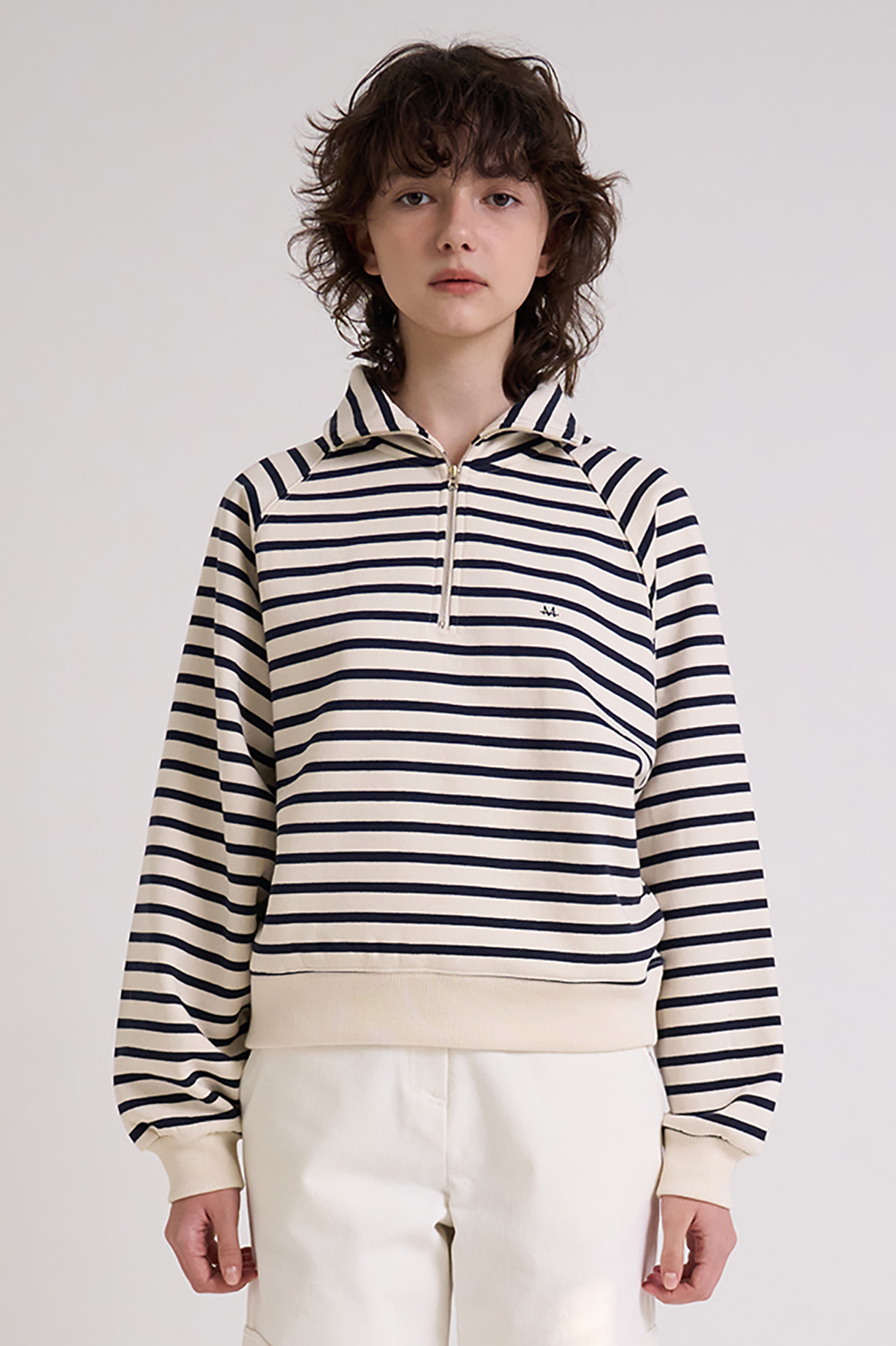Stripe sweatshirt(기모) _ Navy