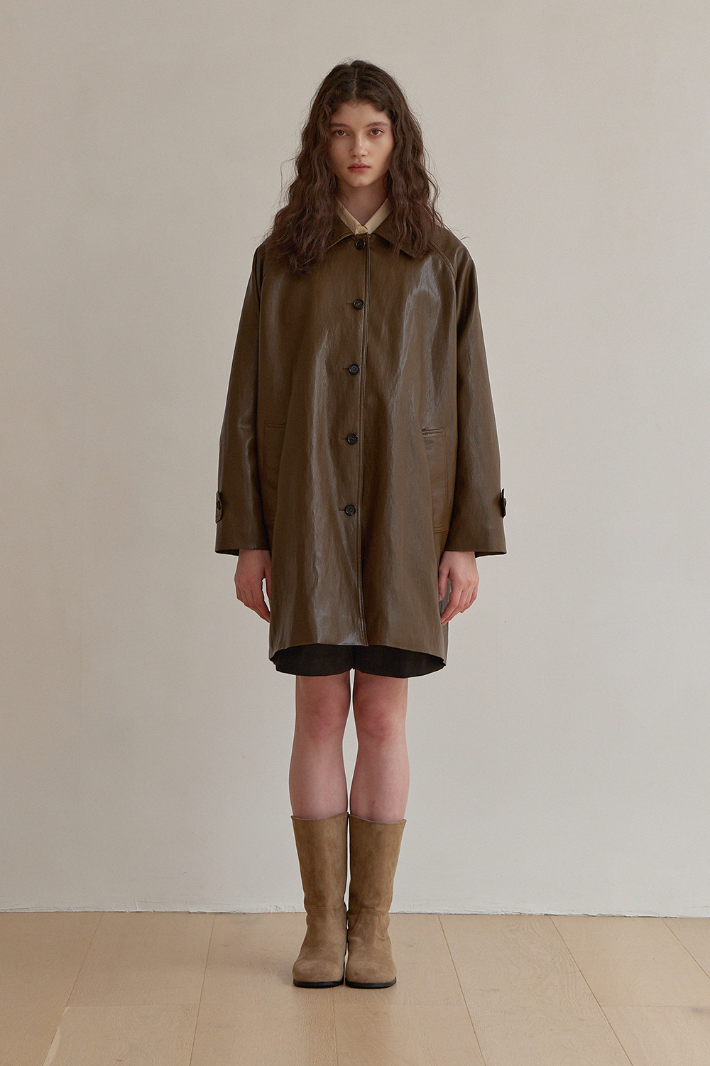 Leather half jacket _ brown (9/18 예약발송)
