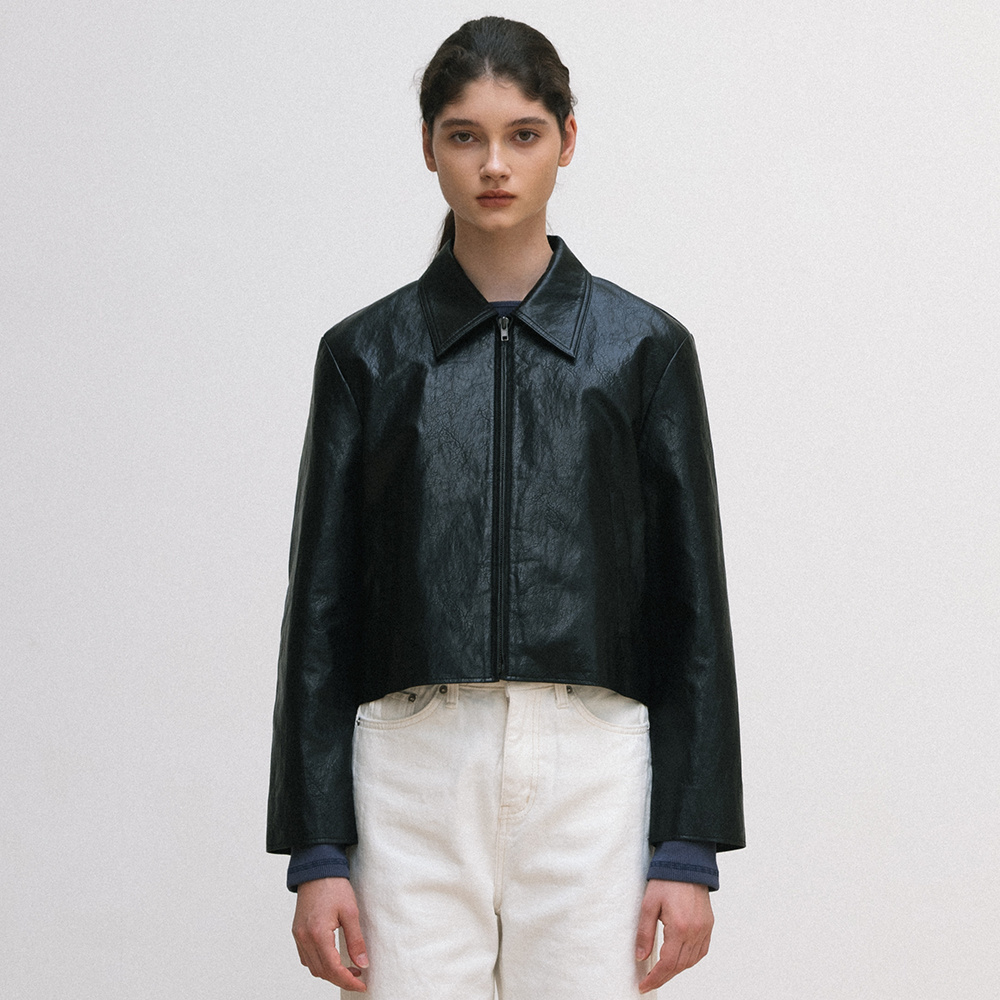 Twoway leather jacket _ black