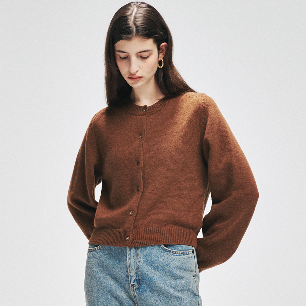 Comfort wool cardigan _ brown